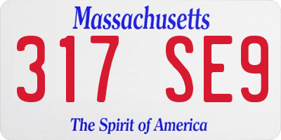 MA license plate 317SE9