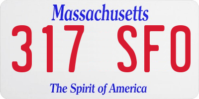MA license plate 317SF0