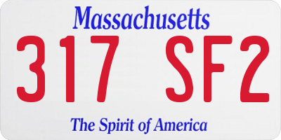 MA license plate 317SF2