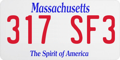MA license plate 317SF3