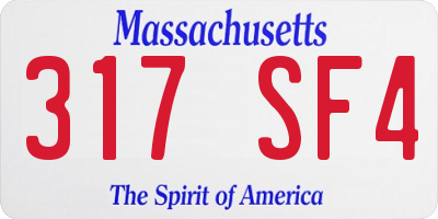 MA license plate 317SF4