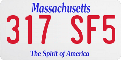 MA license plate 317SF5