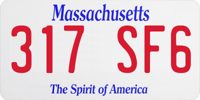 MA license plate 317SF6