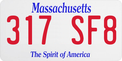 MA license plate 317SF8