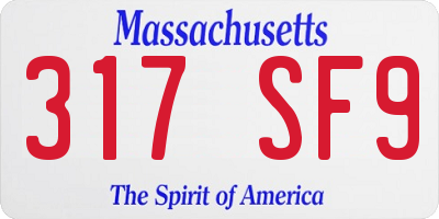 MA license plate 317SF9