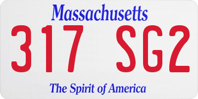 MA license plate 317SG2