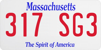 MA license plate 317SG3