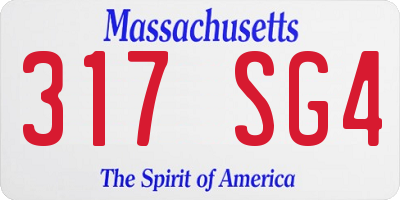 MA license plate 317SG4