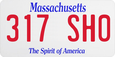 MA license plate 317SH0