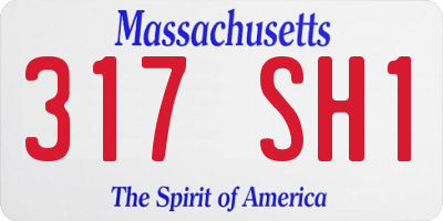 MA license plate 317SH1
