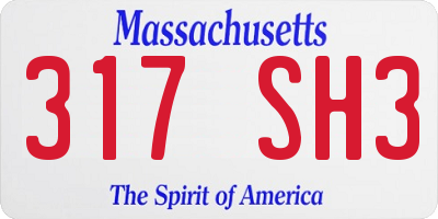 MA license plate 317SH3