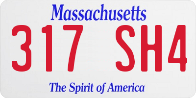 MA license plate 317SH4