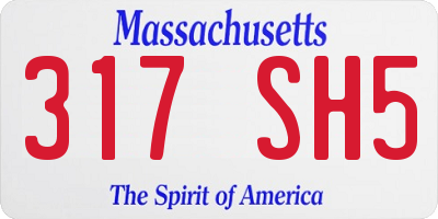 MA license plate 317SH5