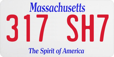 MA license plate 317SH7