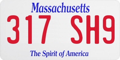 MA license plate 317SH9