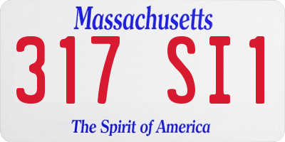 MA license plate 317SI1