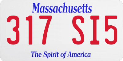MA license plate 317SI5