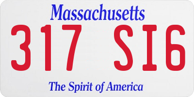 MA license plate 317SI6