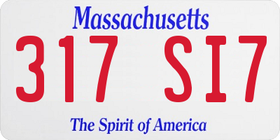 MA license plate 317SI7