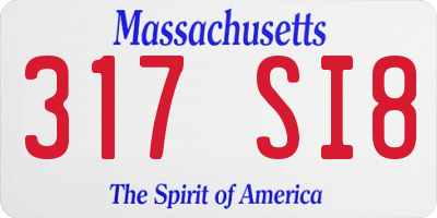 MA license plate 317SI8