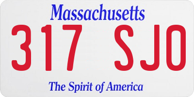 MA license plate 317SJ0