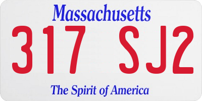 MA license plate 317SJ2