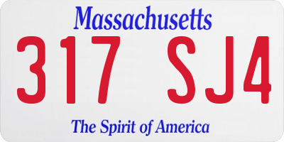 MA license plate 317SJ4