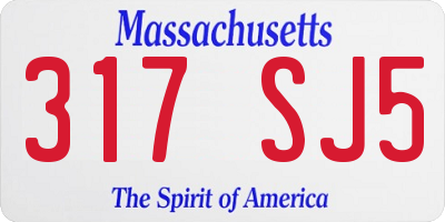 MA license plate 317SJ5