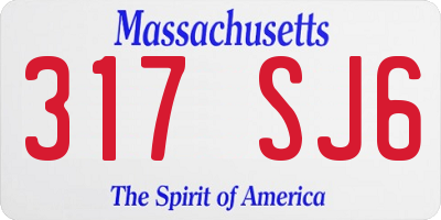 MA license plate 317SJ6