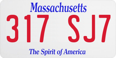 MA license plate 317SJ7