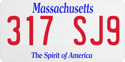 MA license plate 317SJ9