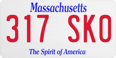 MA license plate 317SK0