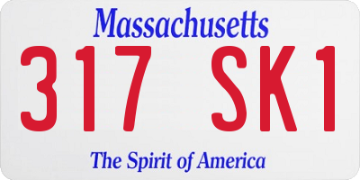 MA license plate 317SK1