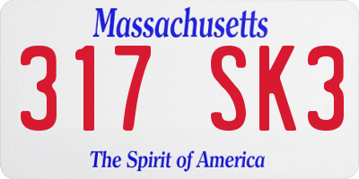 MA license plate 317SK3