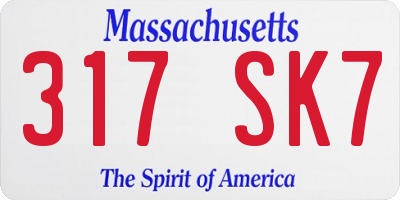 MA license plate 317SK7