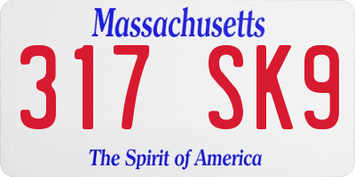 MA license plate 317SK9