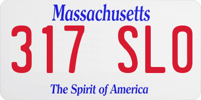 MA license plate 317SL0