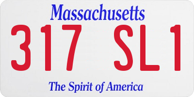 MA license plate 317SL1