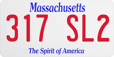 MA license plate 317SL2