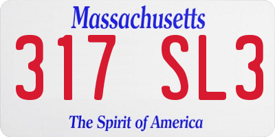 MA license plate 317SL3