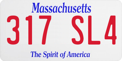 MA license plate 317SL4