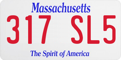 MA license plate 317SL5
