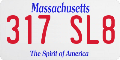 MA license plate 317SL8