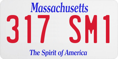 MA license plate 317SM1
