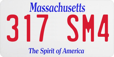 MA license plate 317SM4