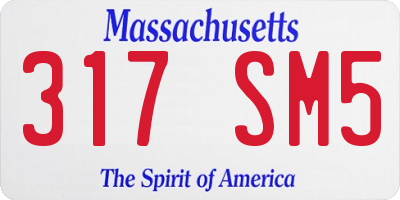 MA license plate 317SM5