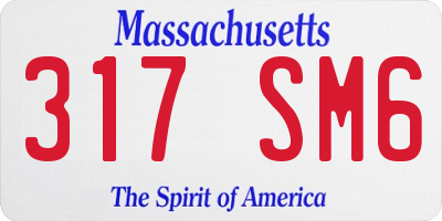 MA license plate 317SM6