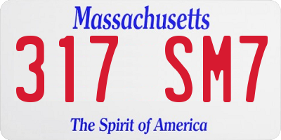 MA license plate 317SM7