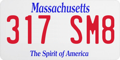 MA license plate 317SM8