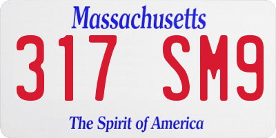 MA license plate 317SM9